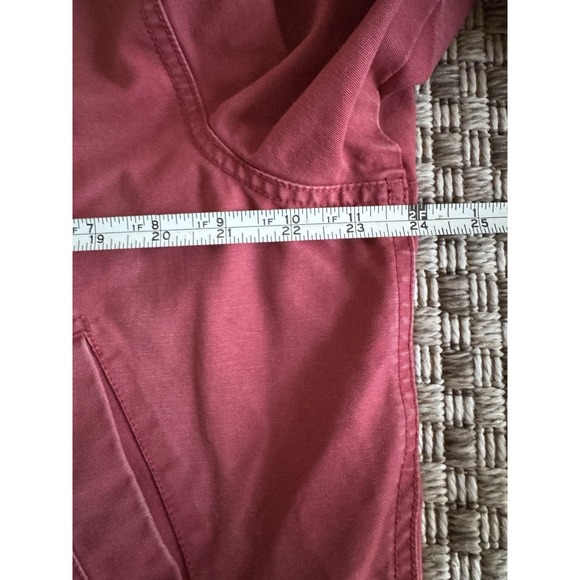 LL Bean Women Red Faded Chore Barn Work Jacket Coat Corduroy Collar Large Petite - Picture 4 of 8